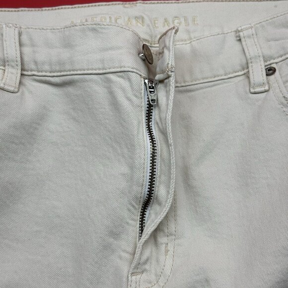 American Eagle Stovepipe Size 16 Ivory Ecru Denim Stretch High-Waisted Jeans - Picture 7 of 16
